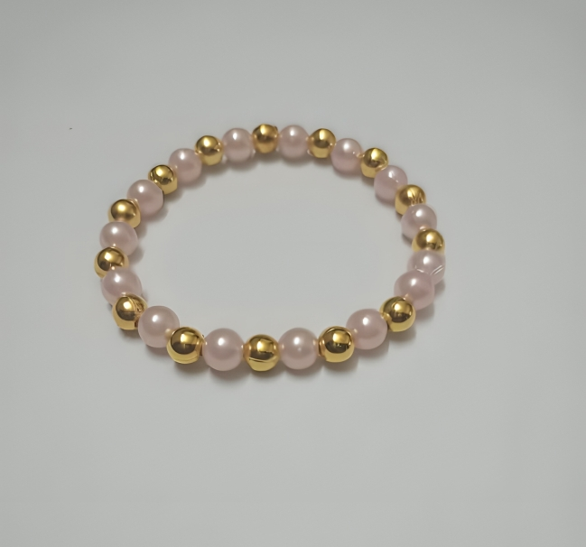 Multi-Strand Pink Pearl Bracelet